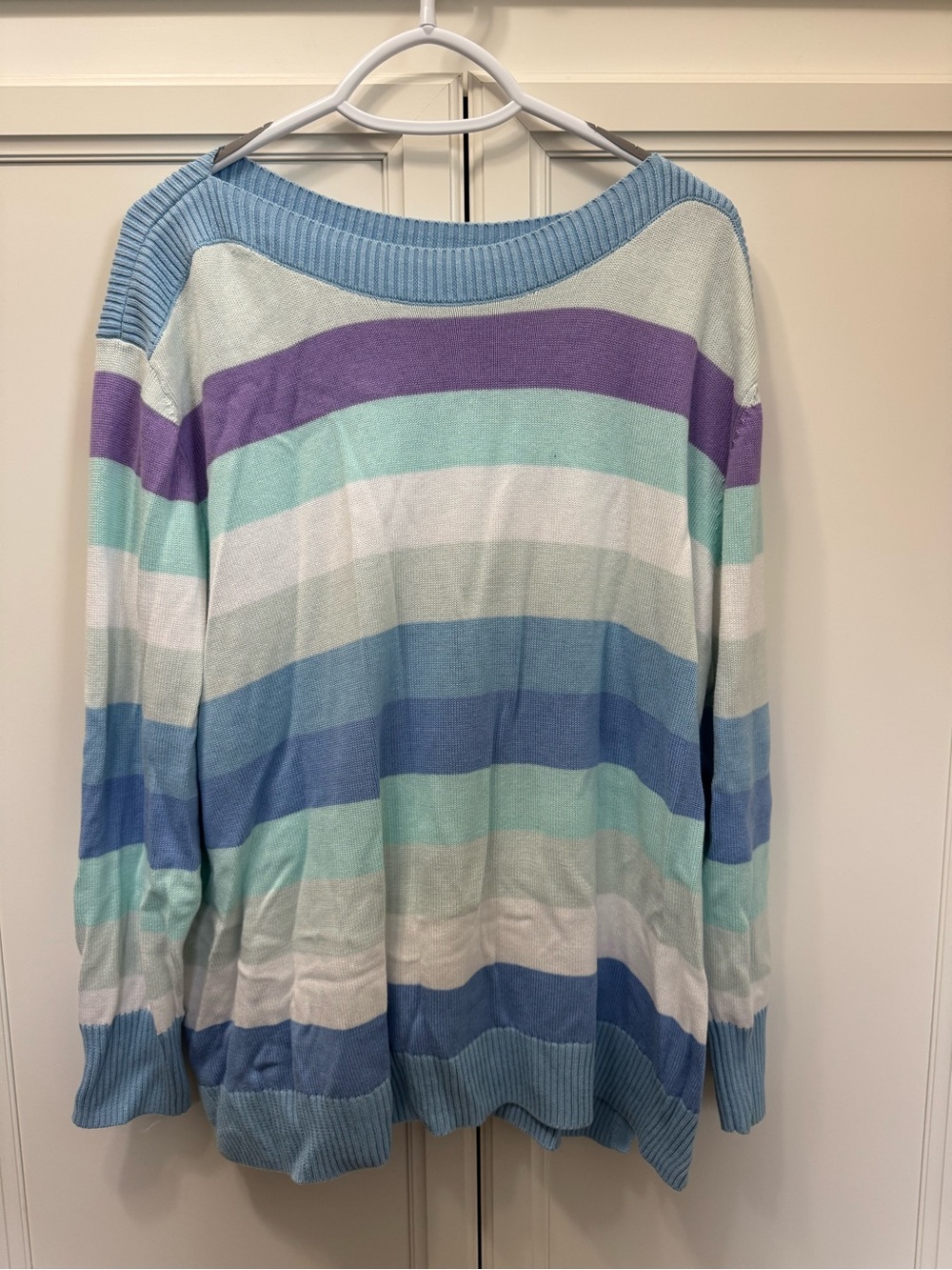 Belle Kim Gravel 1XL Stripe Sweater